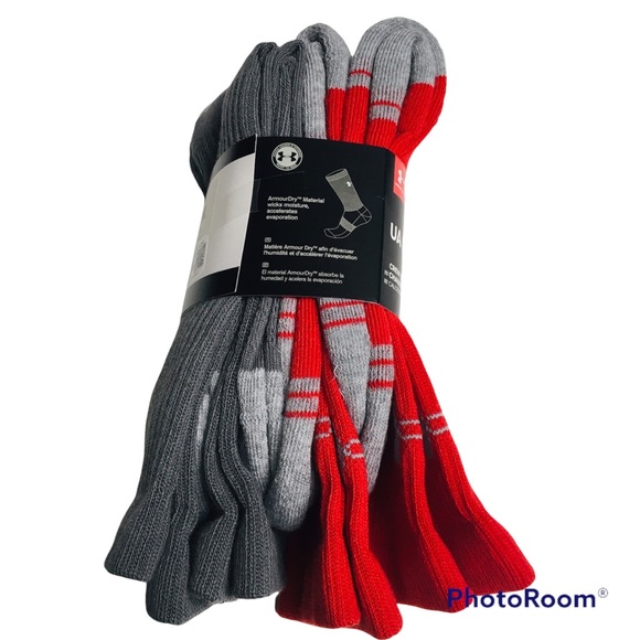 NWT Under Armour 4-Pk Athletic Crew Socks Sz M; Men's 4-8.5, Women's 7-10.5 NEW - Picture 9 of 13